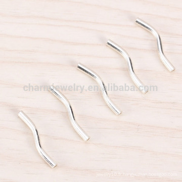 Sef069 Fashion 925 Sterling Silver Copper Bend Tube Shape Jewelry Findings pour les produits de bricolage élégant Livraison gratuite